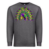 Charcoal Heather mardi gras rainbow Premium Sweatshirt - AdoDesignShop