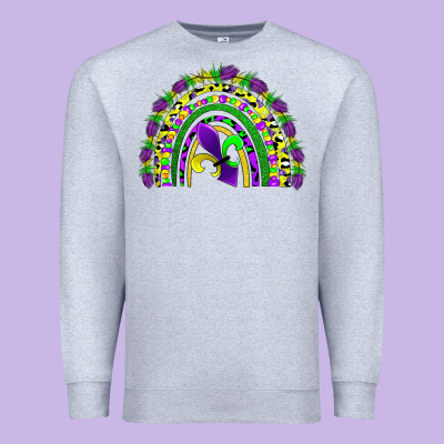Mardi Gras Rainbow Premium Sweatshirt Designed By Adodesignshop