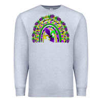 Heather Grey mardi gras rainbow Premium Sweatshirt - AdoDesignShop