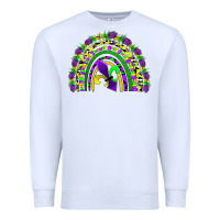 White mardi gras rainbow Premium Sweatshirt - AdoDesignShop