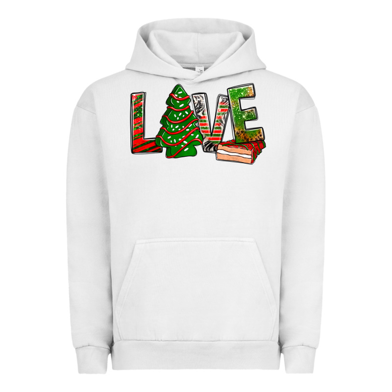 Love Christmas Tree Cake Urban Hoodie by NancyCooperArtShop | Teevron