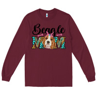 Burgundy western beagle mom Long Sleeve Tee - RanaPortraitStore