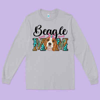 Western Beagle Mom Long Sleeve Tee Designed By Ranaportraitstore