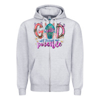 Heather Grey with god all things are possible Zipper Hoodie - RacoonDesign