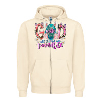 Sandshell with god all things are possible Zipper Hoodie - RacoonDesign
