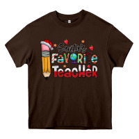 Chocolate Brown Santa Favorite Teacher Heavy Core Tee - CowhideDigitalArt