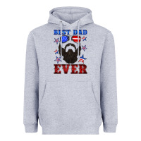 Heather Grey best dad ever american flag Heavyweight Hoodie - Artiststas