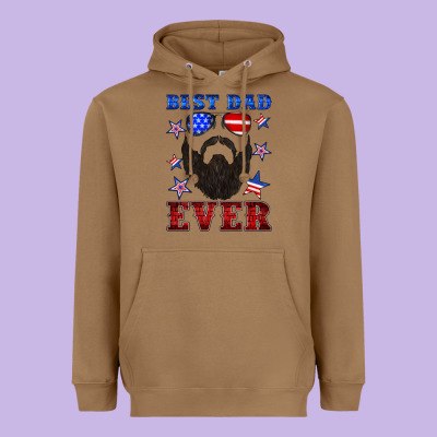 Best Dad Ever American Flag Heavyweight Hoodie Designed By Artiststas