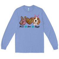 Colony Blue peace love beagle Long Sleeve Tee - RanaPortraitStore