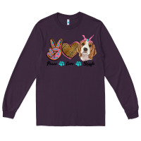 Plum peace love beagle Long Sleeve Tee - RanaPortraitStore
