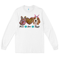 White peace love beagle Long Sleeve Tee - RanaPortraitStore