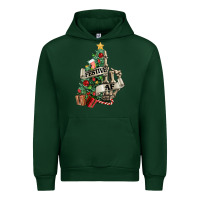 Forest Green Festive af Christmas middle finger Urban Hoodie - NancyCooperArtShop