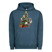 Pigment Midnight Navy Festive af Christmas middle finger Urban Hoodie - NancyCooperArtShop