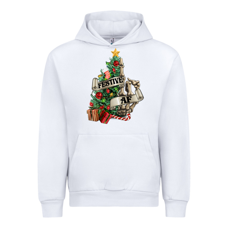Festive Af Christmas Middle Finger Urban Hoodie by NancyCooperArtShop | Teevron