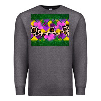 Charcoal Heather mardi gras Leopard and heart Premium Sweatshirt - AdoDesignShop