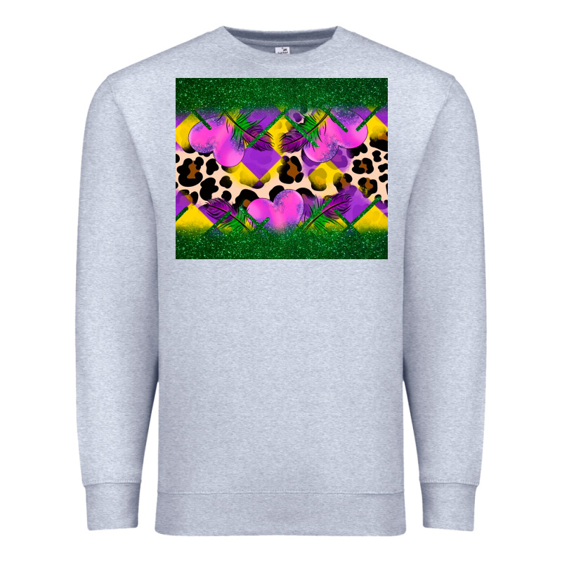 Mardi Gras Leopard And Heart Premium Sweatshirt by AdoDesignShop | Teevron