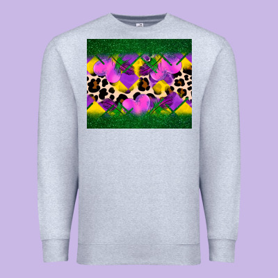 Mardi Gras Leopard And Heart Premium Sweatshirt Designed By Adodesignshop