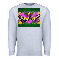 Heather Grey mardi gras Leopard and heart Premium Sweatshirt - AdoDesignShop