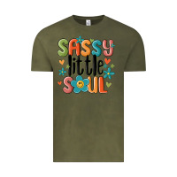 Vintage Olive sassy little soul smiley Vintage Tee - MaliasSmallBusiness