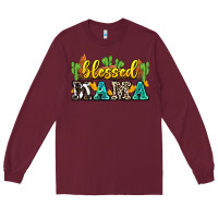 Burgundy blessed mama Long Sleeve Tee - Zillion Design Studio