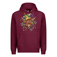 Burgundy mardi gras cow Premium Hoodie - MaliasSmallBusiness