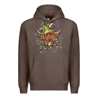 Coffee mardi gras cow Premium Hoodie - MaliasSmallBusiness