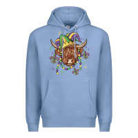 Colony Blue mardi gras cow Premium Hoodie - MaliasSmallBusiness