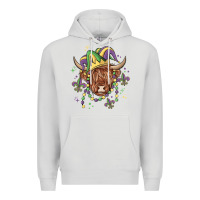 Dove Grey mardi gras cow Premium Hoodie - MaliasSmallBusiness