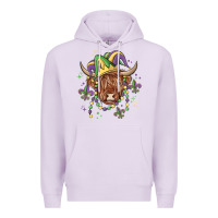 Lilac mardi gras cow Premium Hoodie - MaliasSmallBusiness