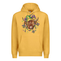 Mustard mardi gras cow Premium Hoodie - MaliasSmallBusiness