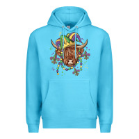 Ocean Blue mardi gras cow Premium Hoodie - MaliasSmallBusiness