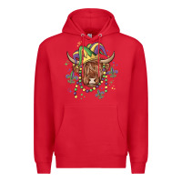Red mardi gras cow Premium Hoodie - MaliasSmallBusiness