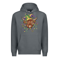 Rock mardi gras cow Premium Hoodie - MaliasSmallBusiness