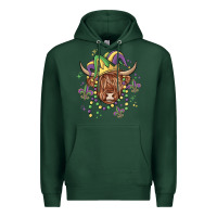 Sports Green mardi gras cow Premium Hoodie - MaliasSmallBusiness