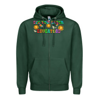 Sports Green see you later educators  libbey glass Zipper Hoodie - HRA Design Shop