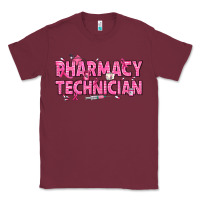 Burgundy Breast Cancer Pharmacy Technician Classic Tee - texasbilliewilder