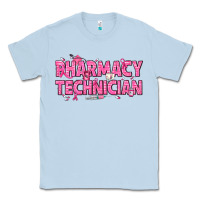 Dusty Blue Breast Cancer Pharmacy Technician Classic Tee - texasbilliewilder