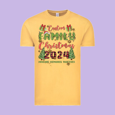 Vintage Tee custom family christmas 2024 marking memories toge