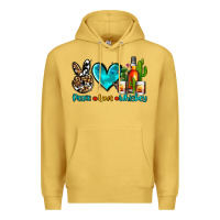 Antique Gold peace love whiskey Premium Hoodie - AdoDesignShop