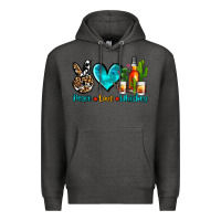 Charcoal Heather peace love whiskey Premium Hoodie - AdoDesignShop