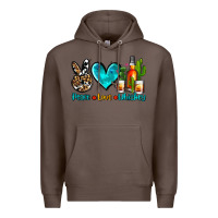 Coffee peace love whiskey Premium Hoodie - AdoDesignShop