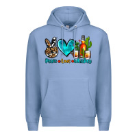 Colony Blue peace love whiskey Premium Hoodie - AdoDesignShop