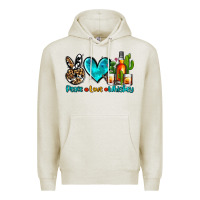Oatmeal Heather peace love whiskey Premium Hoodie - AdoDesignShop