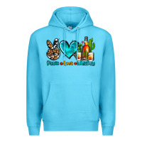 Ocean Blue peace love whiskey Premium Hoodie - AdoDesignShop