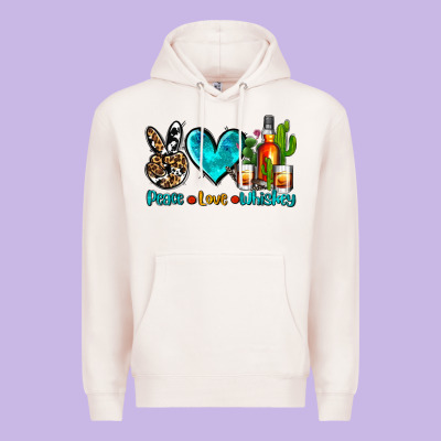Peace Love Whiskey Premium Hoodie Designed By Adodesignshop