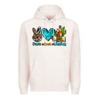 Pale Pink peace love whiskey Premium Hoodie - AdoDesignShop