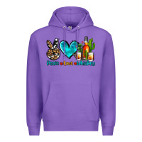 Purple peace love whiskey Premium Hoodie - AdoDesignShop