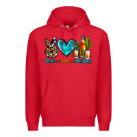 Red peace love whiskey Premium Hoodie - AdoDesignShop