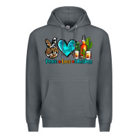 Rock peace love whiskey Premium Hoodie - AdoDesignShop