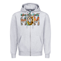 Heather Grey world is best mom Zipper Hoodie - RacoonDesign